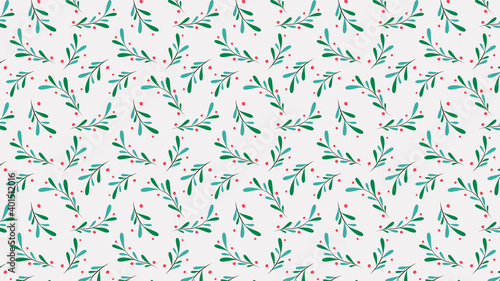 Christmas leaf pattern wallpaper. background. free space for text.