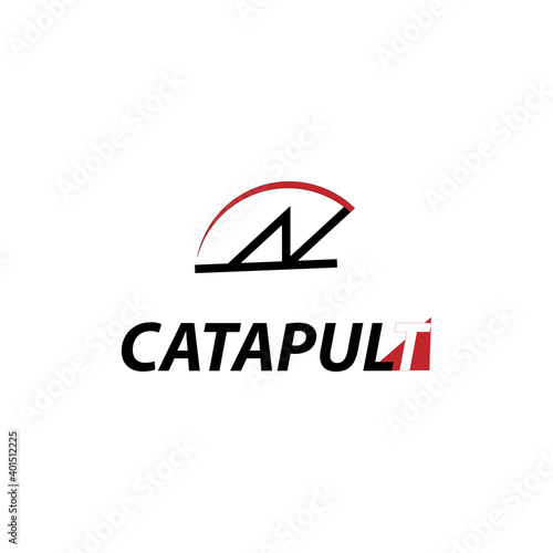 Fotobehang Smart Unique Clever Catapult Typography Logo design