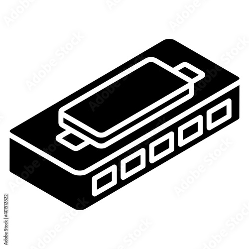 
Trendy vector style of music ram, audio storage hardware  
