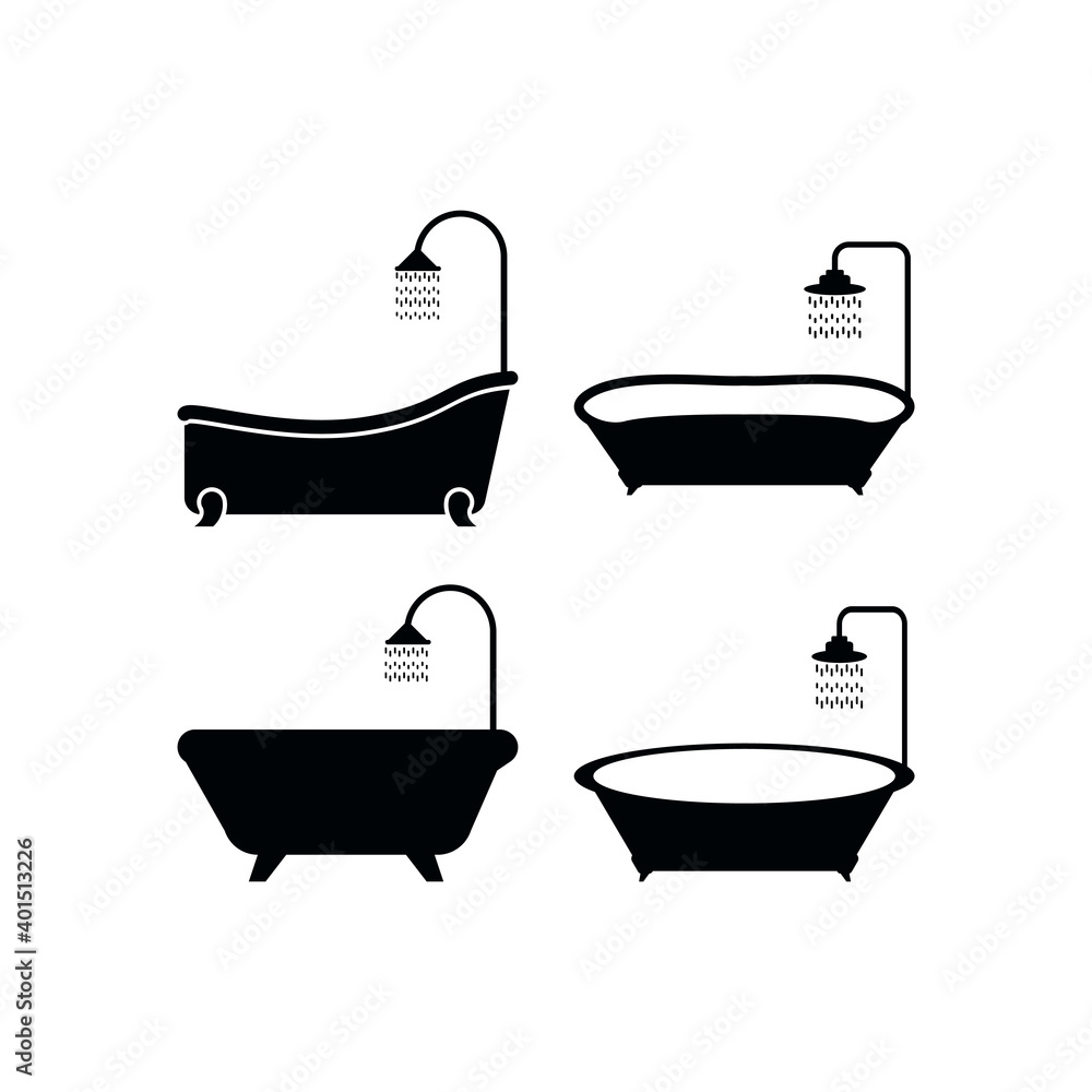Bathtub icon design template vector isolated illustration Bathtub icon design template vector isolated illustration