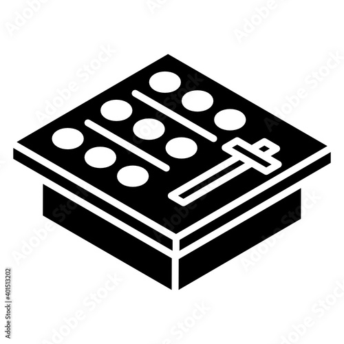 
Music daw interface, glyph isometric icon of mixer 
