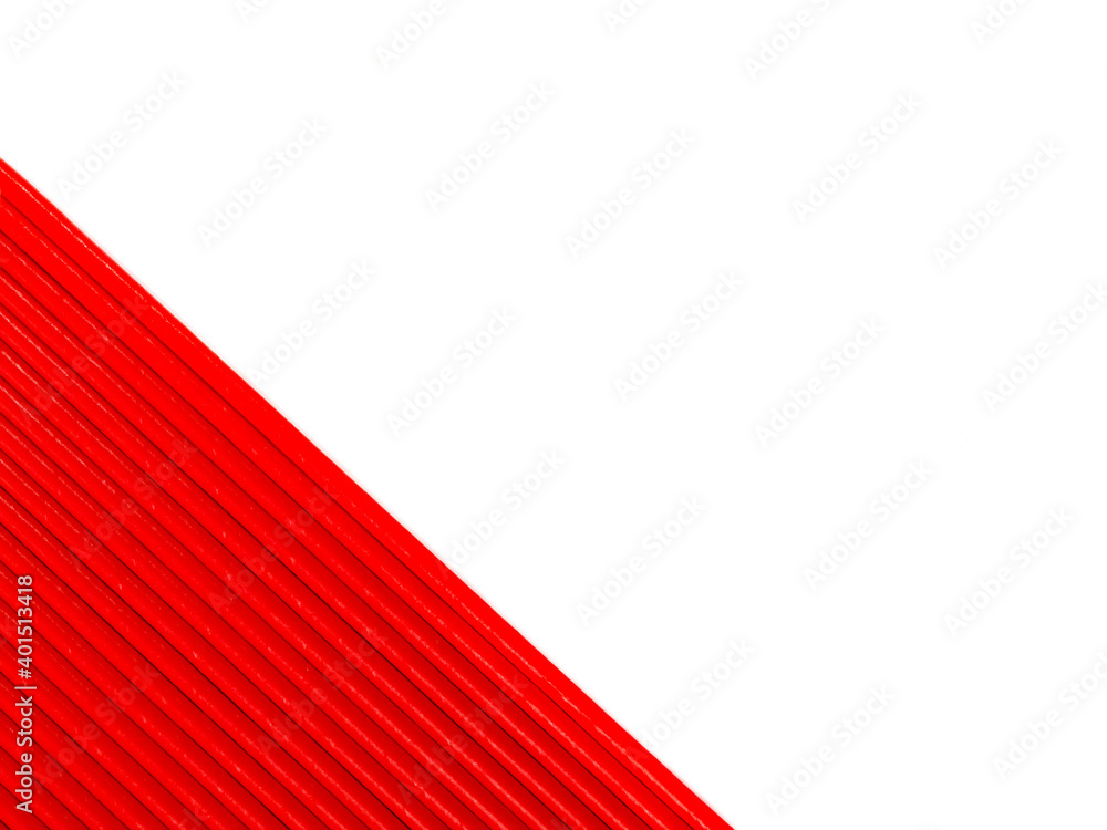 Obraz premium flat lay - white background decorated with red paper cocktail straws