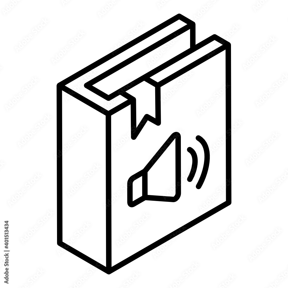 Audio book icon in editable style, audio journal
Audio book icon in editable style, audio journal