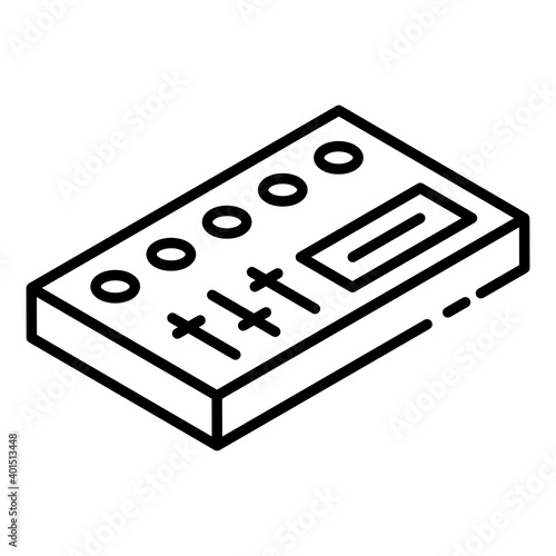 
Music daw interface, glyph isometric icon of mixer 
