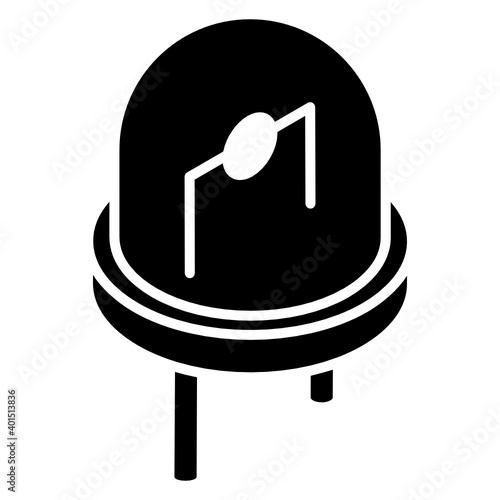 
A light emitting diode icon in trendy style, glyph isometric vector of capacitor 
