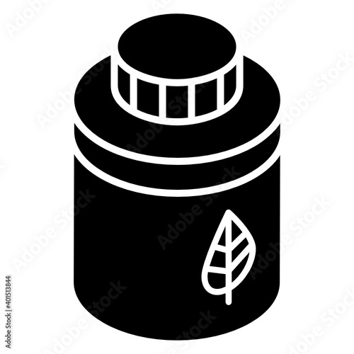 
Leaf on bottle denoting herbal medicine icon
