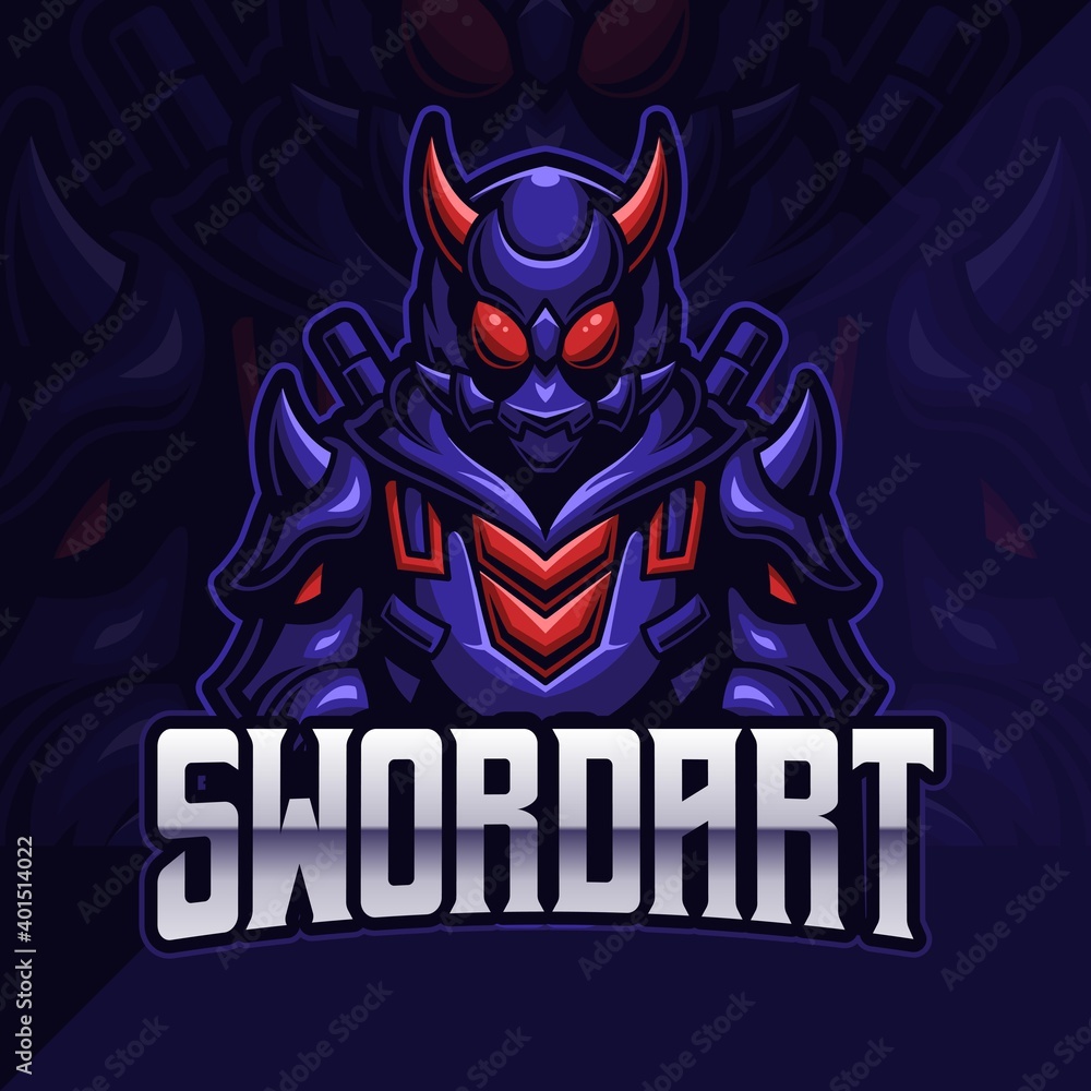 Samurai assassin esport logo gaming. Gamer icon avatar vector illustration