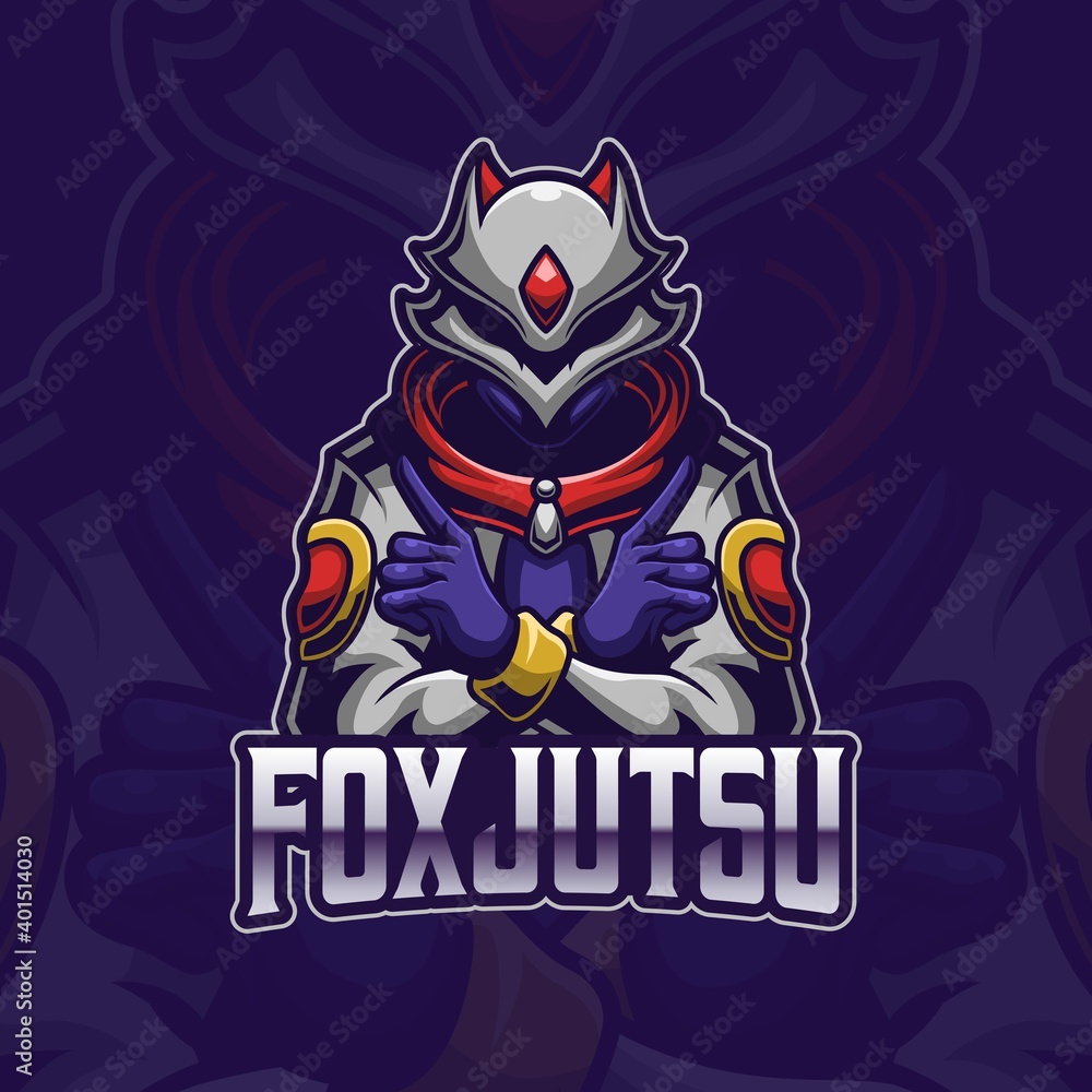Fox ninja esport logo gaming. Gamer icon avatar vector illustration