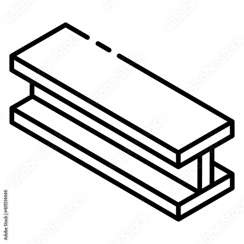 
An icon design of steel girder in glyph isometric style 
