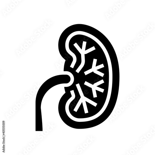 unhealthy kidney glyph icon vector. unhealthy kidney sign. isolated contour symbol black illustration