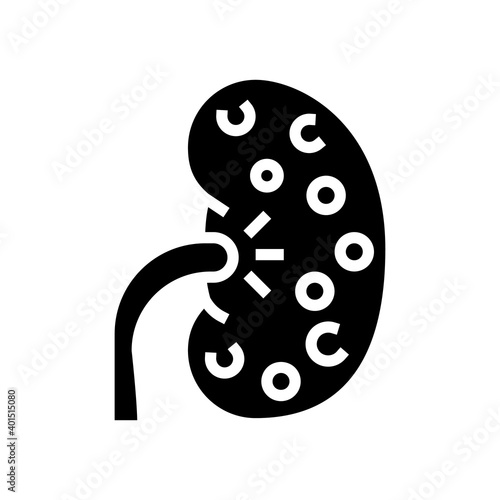 nephritis kidney glyph icon vector. nephritis kidney sign. isolated contour symbol black illustration