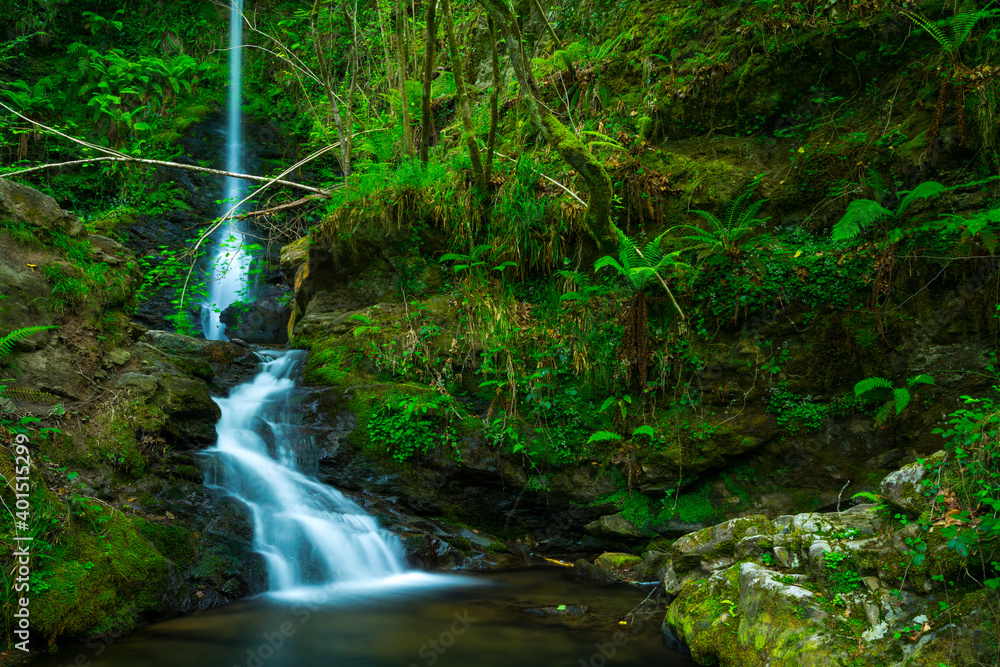 Lamiña waterfall, Lamiña, Saja Besaya Natural Park, Cantabria, Spain, Europe Lamiña waterfall, Lamiña, Saja Besaya Natural Park, Cantabria, Spain, Europe