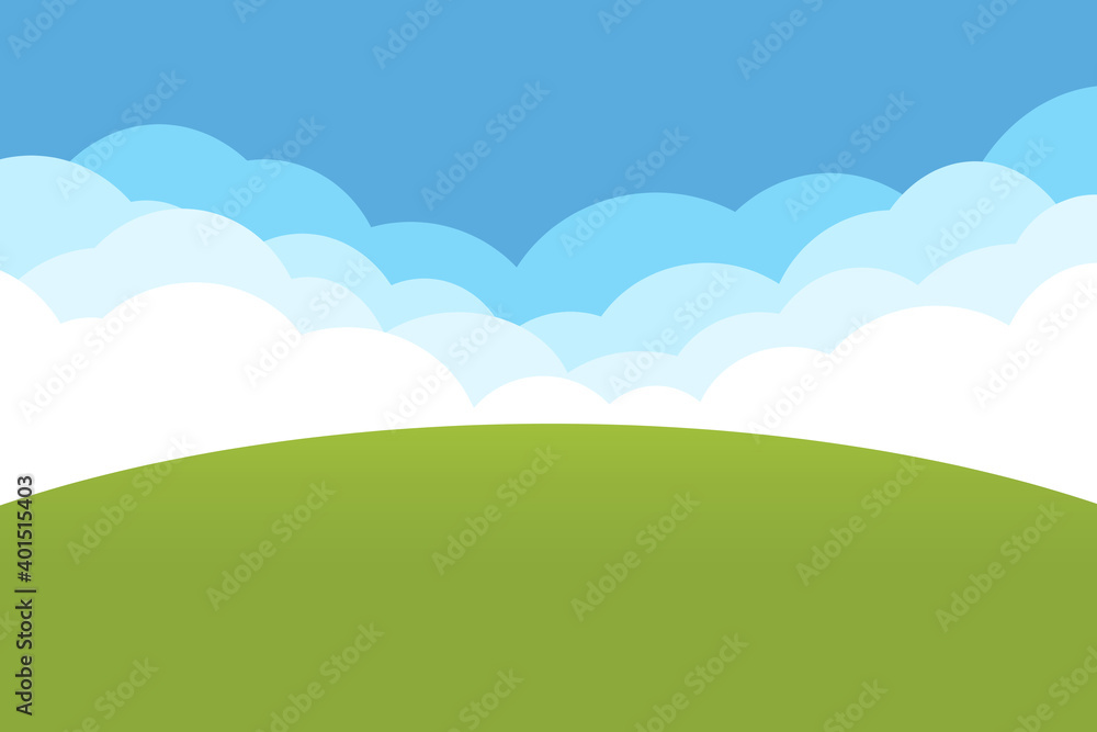 山と雲の背景　長方形