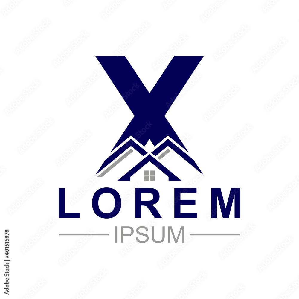 Ilustration vector graphic of X real estate logo