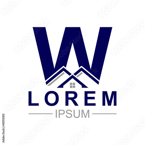 Ilustration vector graphic of W real estate logo