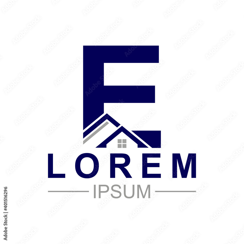Ilustration vector graphic of E real estate logo Ilustration vector graphic of E real estate logo