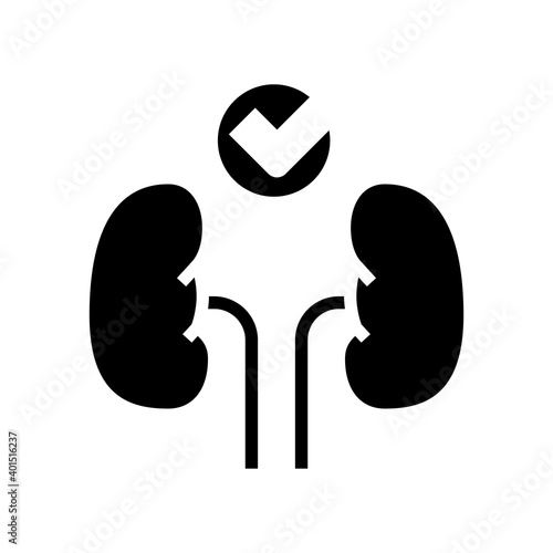 healthy kidneys glyph icon vector. healthy kidneys sign. isolated contour symbol black illustration