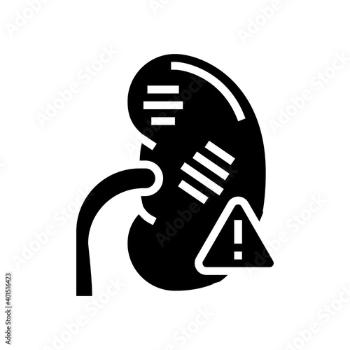 renal failure glyph icon vector. renal failure sign. isolated contour symbol black illustration