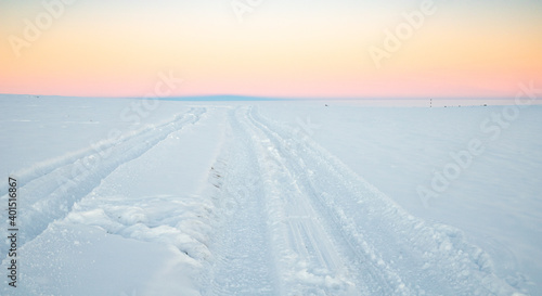 beautiful landscape with fresh snow winter background banner © Melinda Nagy