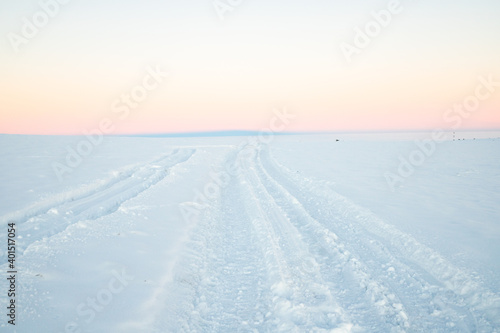 beautiful landscape with fresh snow winter background banner © Melinda Nagy