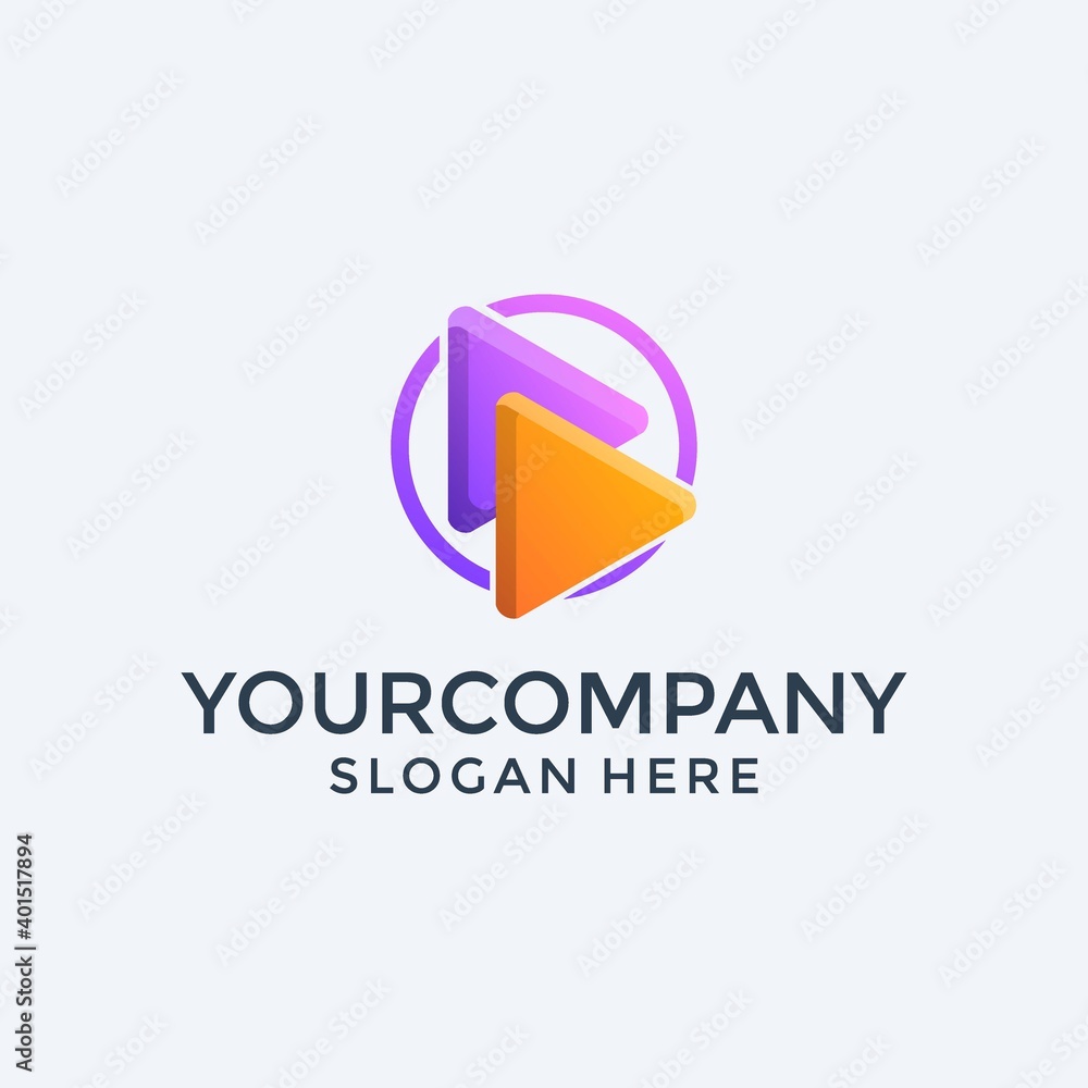 Colorful Play Media Modern Logo Design Colorful Play Media Modern Logo Design