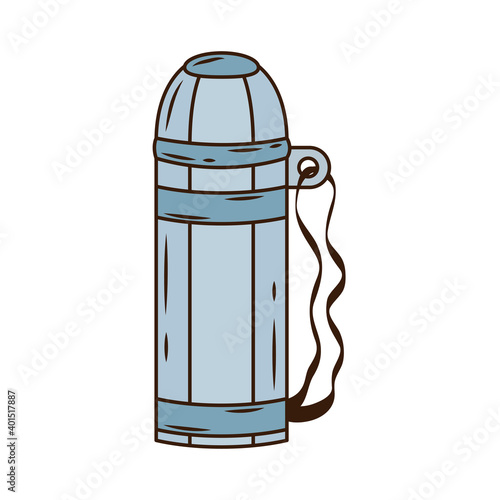 camping thermos isolated style icon