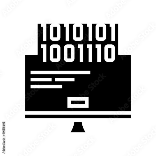 computer fatal error glyph icon vector. computer fatal error sign. isolated contour symbol black illustration