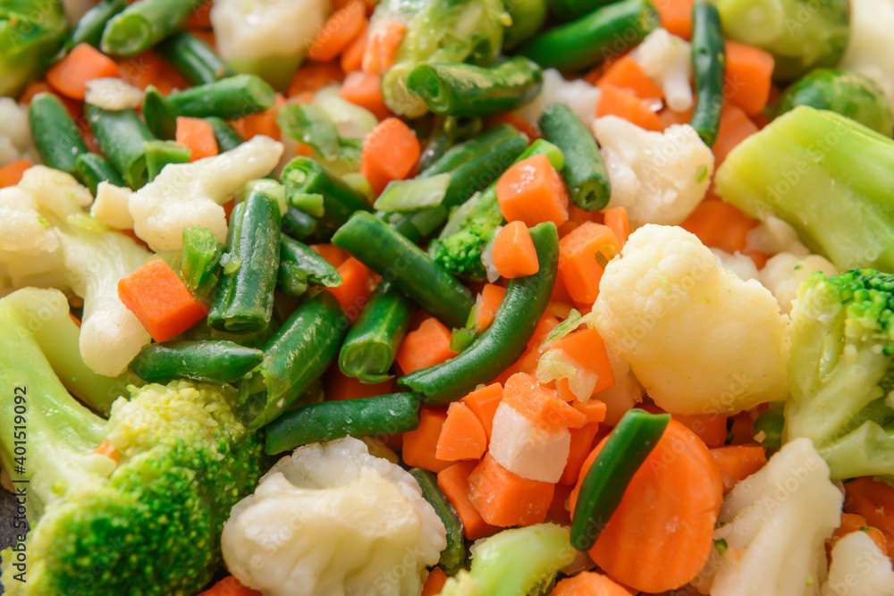 Frozen vegetables as background, closeup Frozen vegetables as background, closeup