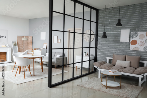 Bild auf Leinwand Stylish interior of modern dining room