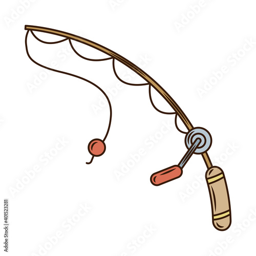 rod fishing tool isolated style icon