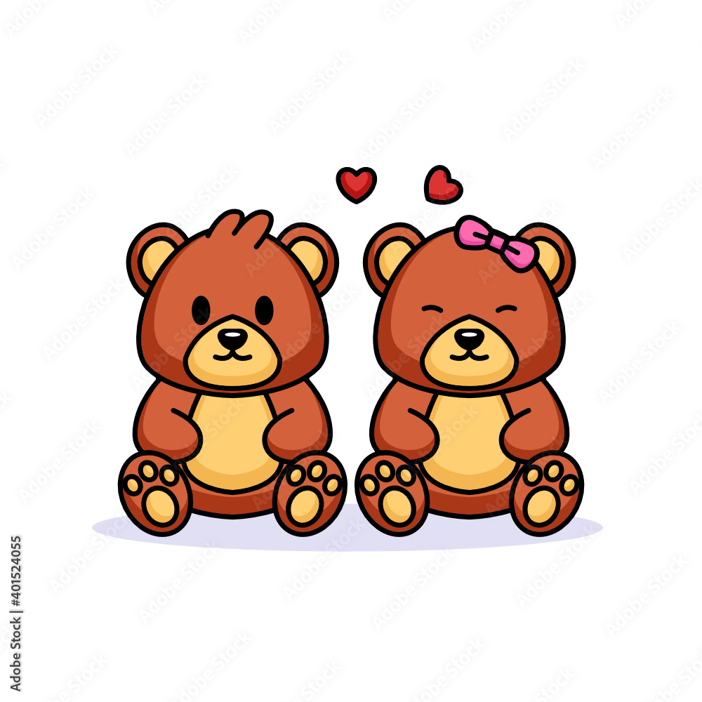 Obraz premium Cute couple loving animal in Valentine's Day
