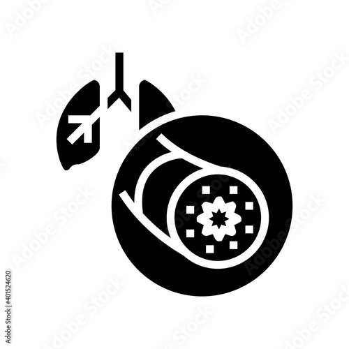 asthma of adult human glyph icon vector. asthma of adult human sign. isolated contour symbol black illustration