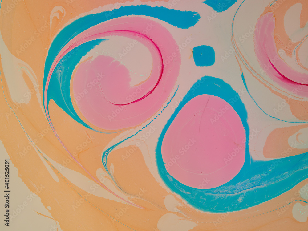 Coloring with liquid acrylic paints. Fluid acrylic art. Mixed liquid paints. Beautiful abstract background. Mixing acrylic paints in water. Photo of the liquid surface in the top view. Colorful textur Coloring with liquid acrylic paints. Fluid acrylic art. Mixed liquid paints. Beautiful abstract background. Mixing acrylic paints in water. Photo of the liquid surface in the top view. Colorful textur