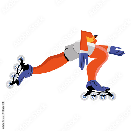 athlete practicing skate sport character