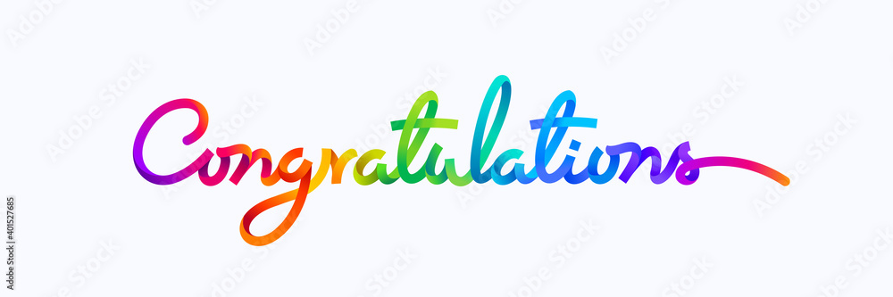 Congratulations written with colorful lines on white background. Stock Vector | Adobe Stock