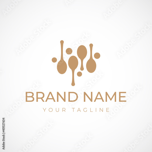 spoon logo financial and business vector. food logo design growth data