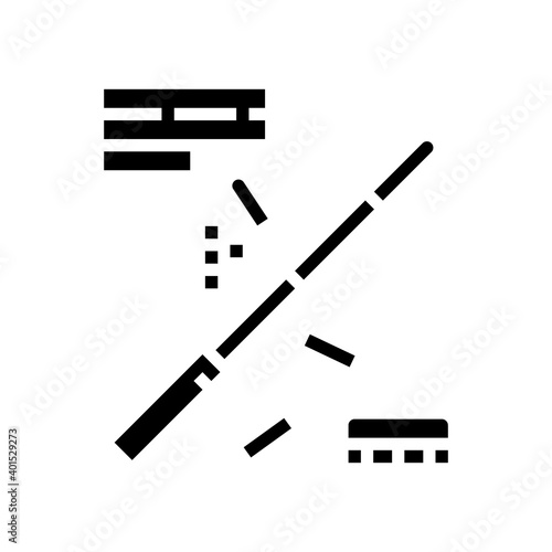 teacher pointer glyph icon vector. teacher pointer sign. isolated contour symbol black illustration