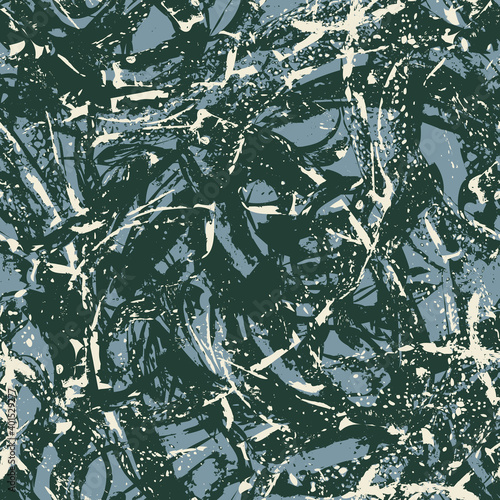 Abstract seamless pattern with random brush strokes, chaotic scribbles and spots in a grunge style. Creative vector background, graphic print for textile, clothes, Wallpaper, wrapping paper