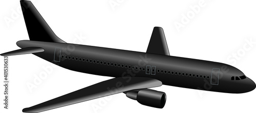 空高く飛んでいる黒い飛行機