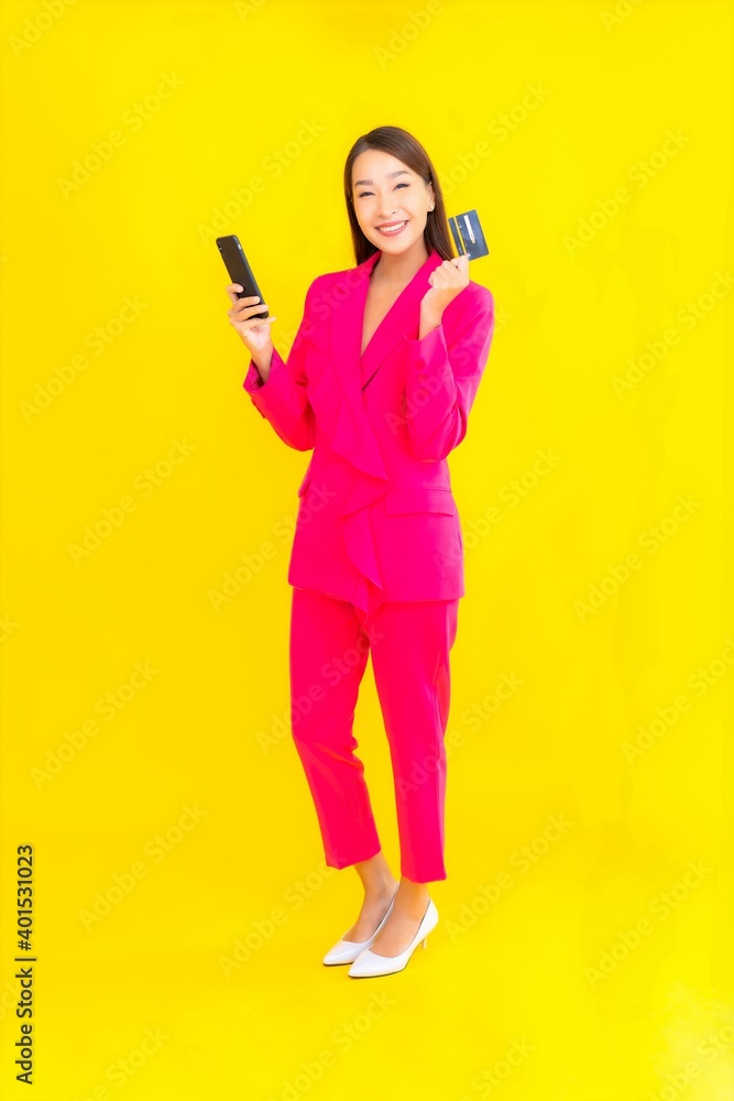 Portrait beautiful young asian woman with credit card for shopping Portrait beautiful young asian woman with credit card for shopping