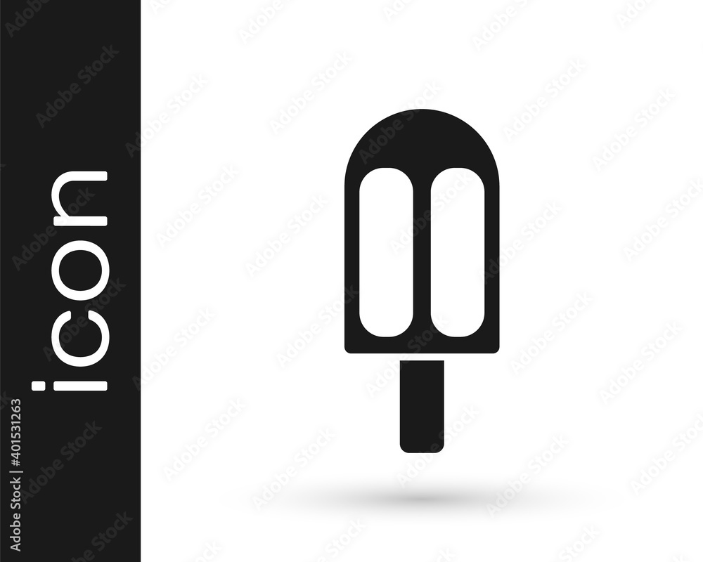 Grey Ice cream icon isolated on white background. Sweet symbol. Vector Illustration. Grey Ice cream icon isolated on white background. Sweet symbol. Vector Illustration.
