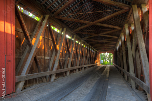 Interior of James Covered Bridge in Indiana, United States