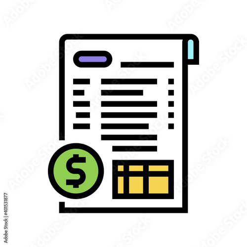 financial report color icon vector. financial report sign. isolated symbol illustration