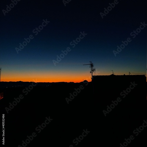 sunset over the city
