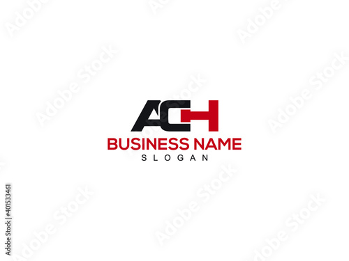 ACH company linked letter logo, ach logo letter vector stock photo