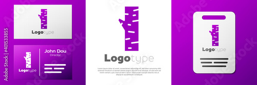 Logotype Birch tree icon isolated on white background. Logo design template element. Vector.