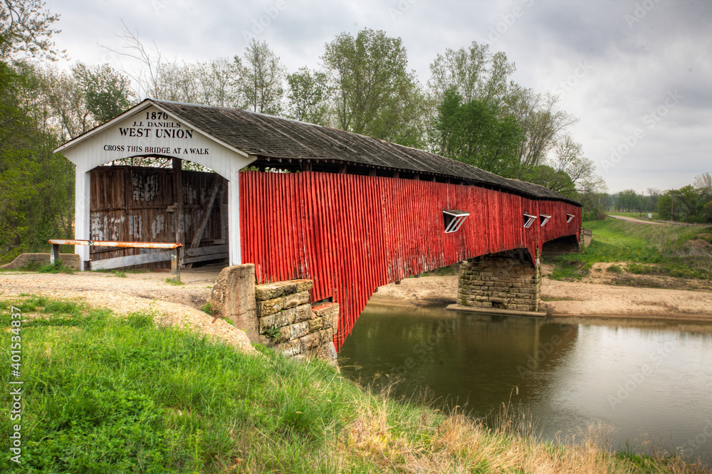 West Union Covered Bridge in Indiana, United States West Union Covered Bridge in Indiana, United States