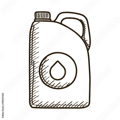 gallon tank of oil with drop drawn style
