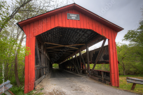 View of Dunbar Covered Bridge in Indiana  United States