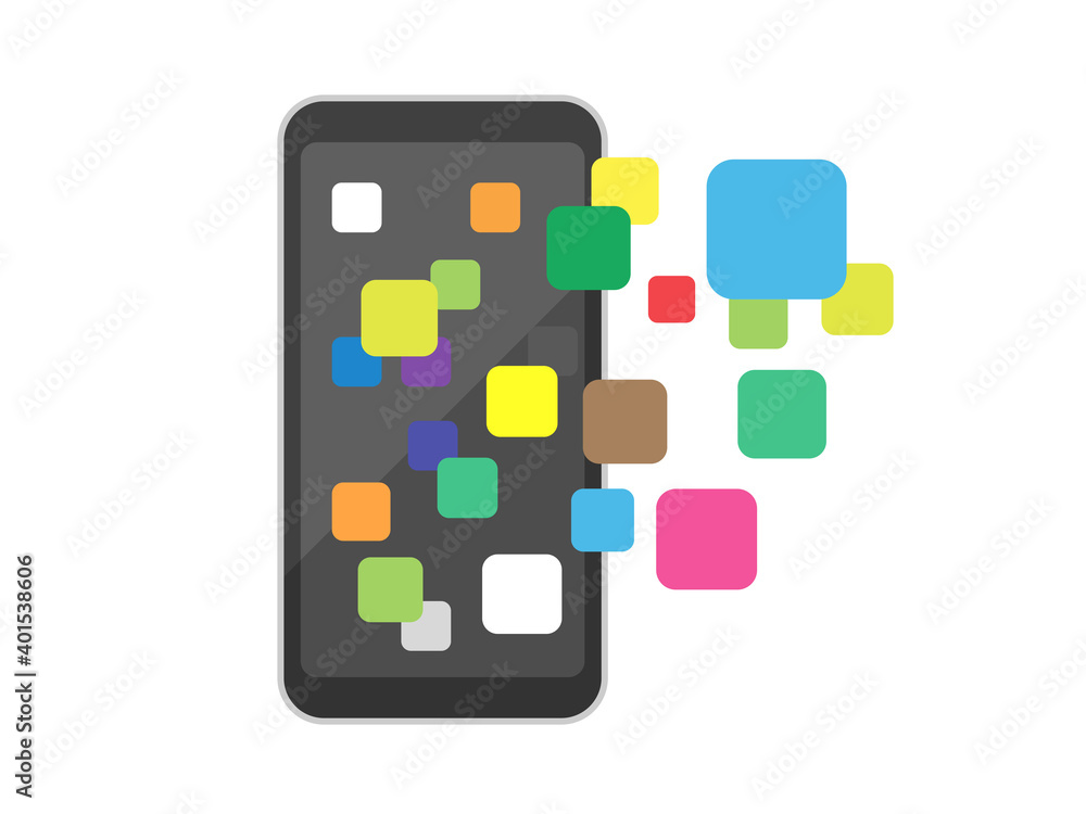 スマートフォンのアプリケーションのイラスト スマートフォンのアプリケーションのイラスト